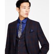 Bar III Men’s Slim-Fit Suit Jackets Burgundy/blue B4HP