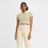 Levi's Women's Jeni Cropped Polo T-Shirt Angel Blue/Green B4HP