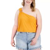 Love, Fire Women's Trendy Plus Size One-Shoulder Ring Tank 4X B4HP