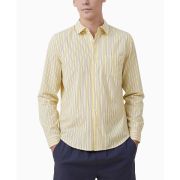 Cotton On Men’s Mayfair Long Sleeve Shirt Yellow Stripe B4HP