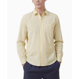 Cotton On Men's Mayfair Long Sleeve Shirt Yellow Stripe B4HP