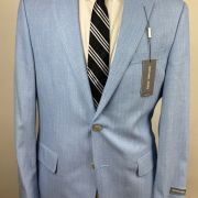 Michael Kors Men’s Classic-Fit Herringbone Sport Coat Blue 38R B4HP $295
