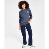 Rebellious One Juniors' Rose Graphic Sweatshirt Grey M B4HP