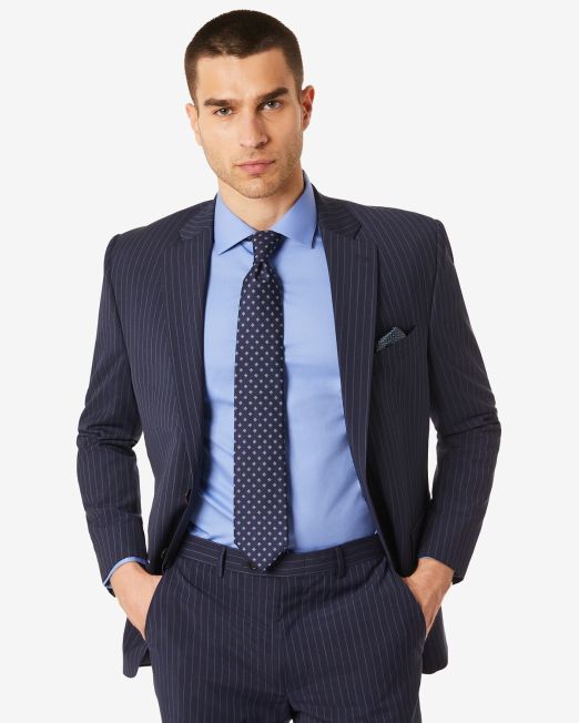 Lauren Ralph Lauren Mens Classic-Fit Wool Stretch Suit Jacket Navy 44L B4HP $450