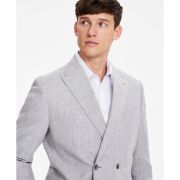 Tommy Hilfiger Men’s Modern-Fit Double-Breasted Suit Jacket Grey 42R B4HP $360