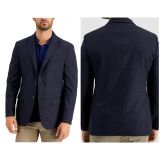 Tommy Hilfiger Men's Modern-Fit Blue Check Plaid Wool Blazer Sport Coat 44R B4HP