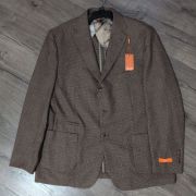 Tallia Men’s Slim-Fit Wool-Blend Printed Sport Coat Charcoal/tan 48L B4HP $295