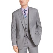 Michael Kors Men’s Modern-Fit Airsoft Suit Jacket Gray Sharkskin 50L B4HP