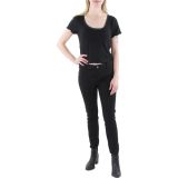 Hippie Rose Women's Juniors' Lace-Trim Tee Black XL B4HP