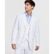 Tommy Hilfiger Men’s Modern-Fit Flex Stretch Linen Suit Jacket White B4HP $360