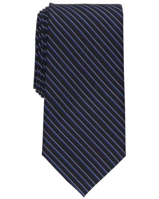 Club Room Men's Watts Striped Tie Black OS B4HP