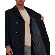 Nautica Men’s Classic-Fit Double Breasted Wool Overcoat Black 38S B4HP $395