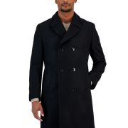 Nautica Men’s Classic-Fit Double Breasted Wool Overcoat Black 38S B4HP $395