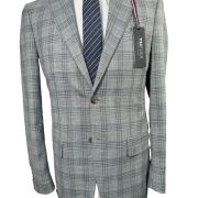 Tommy Hilfiger Men’s Modern-Fit Blue Plaid Sport Coat Gray 38R B4HP $295