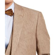 Bar III Men’s Slim-Fit Linen Suit Jackets Tan Pinstripe 36R B4HP $360