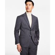 Tallia Men’s Slim-Fit Stretch Pinstripe Suit Jacket Grey/Brown Pinstripe B4HP