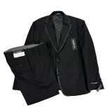 Karl Lagerfeld Men's Acton 2-Piece Tuxedo Modern Fit Suit Black B4HP $495