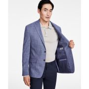 Michael Kors Men’s Classic-Fit Plaid Sport Coat Blue 46L B4HP $295