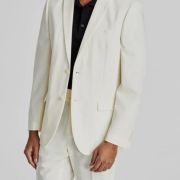 Vince Camuto Mens Slim-Fit Spandex Super-Stretch Suit Jacket White 42R B4HP $325