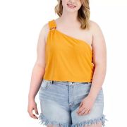 Love, Fire Women’s Trendy Plus Size One-Shoulder Ring Tank 4X B4HP