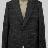 Karl Lagerfeld Paris Men's Black Plaid Modern-Fit Sport Jacket Blazer B4HP $295