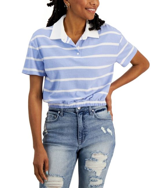 Crave Fame Juniors' Striped Ruby Shirts B4HP