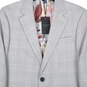 Ted Baker Mens Slim-Fit Wool Linen Blend Suit Jacket Light Grey Sz 3 US 38R B4HP