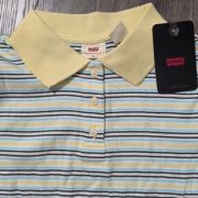 Levi’s Women’s Jeni Cropped Polo T-Shirt Angel Blue/Green B4HP