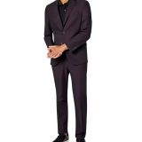 Kenneth Cole Reaction Mens Slim-Fit Ready Flex Stretch Suit Purple 37R 30W $395