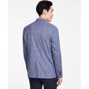 Michael Kors Men’s Classic-Fit Plaid Sport Coat Blue 46L B4HP $295