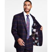 Tayion Collection Men Classic-Fit Navy Plaid Suit Separates Jacket 40L B4HP $425