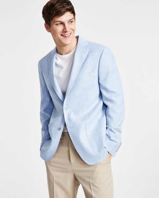 Calvin Klein Men's Solid Slim-Fit Soft Sport Coat Light Blue 40L B4HP $295