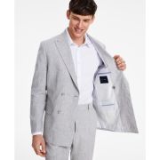 Tommy Hilfiger Men’s Modern-Fit Double-Breasted Suit Jacket Grey 42R B4HP $360