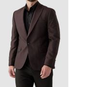 Karl Lagerfeld Paris Men Breasted Herringbone Modern Jacket Blazer Red B4HP $295