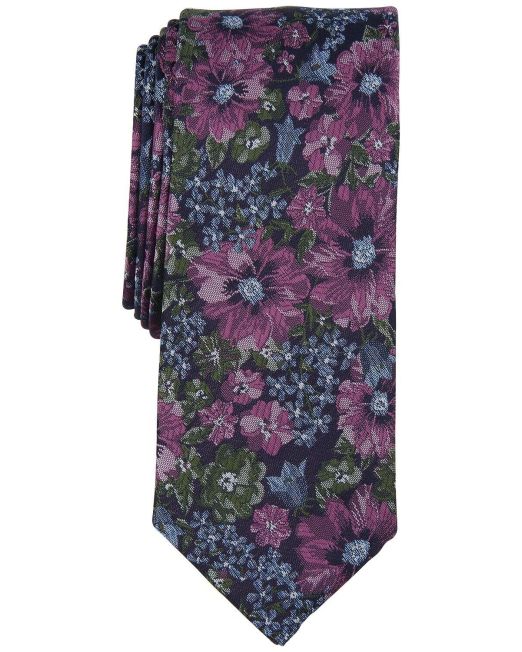 Bar III Men's Eaton Floral Tie Dusty Pink OS B4HP