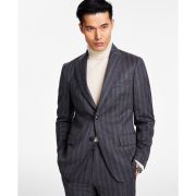 Tallia Men’s Slim-Fit Stretch Pinstripe Suit Jacket Grey/Brown Pinstripe B4HP