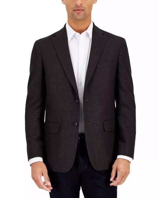 Tommy Hilfiger Men's Modern-Fit Solid Weave Sport Coats Brown 40R B4HP $295