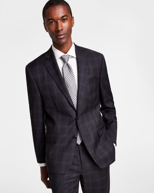 Michael Kors Men Classic-Fit Wool-Blend Suit Separate Jacket Charcoal B4HP $450