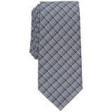 Alfani Men's Gino Plaid Slim Tie Grey OS B4HP