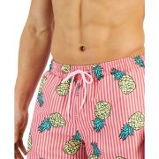Club Room Men’s Pineapple Stripes Swim Trunks Pink Sky XXL B4HP
