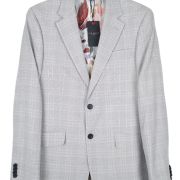 Ted Baker Mens Slim-Fit Wool Linen Blend Suit Jacket Light Grey Sz 3 US 38R B4HP