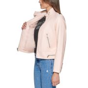Levi’s Women’s Faux Leather Latch Collar Racer Jacket Biscotti S B4HP