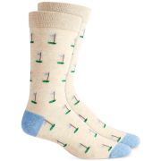 Club Room Men’s Golf Crew Socks Beige Blue Size 10-13 B4HP