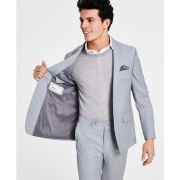 Bar III Men’s Skinny-Fit Sharkskin Suit Jacket Light Gray 42L B4HP $425