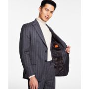 Tallia Men’s Slim-Fit Stretch Pinstripe Suit Jacket Grey/Brown Pinstripe B4HP