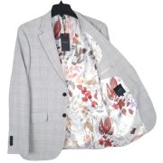 Ted Baker Mens Slim-Fit Wool Linen Blend Suit Jacket Light Grey Sz 3 US 38R B4HP