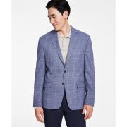 Michael Kors Men’s Classic-Fit Plaid Sport Coat Blue 46L B4HP $295