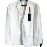Tommy Hilfiger Men’s Modern-Fit Flex Stretch Linen Suit Jacket White B4HP $360