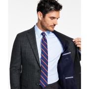 Tommy Hilfiger Men’s Modern-Fit Plaid Sport Coat Olive/Brown 46R B4HP $295