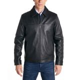 Perry Ellis Men's Classic Leather Jacket Black M B4HP $525